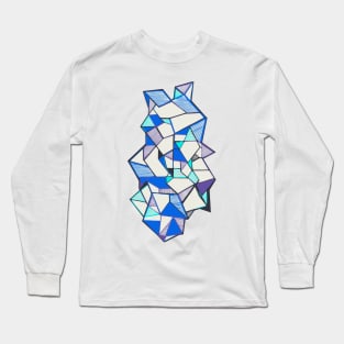 Geometric pattern cool blue unique Long Sleeve T-Shirt